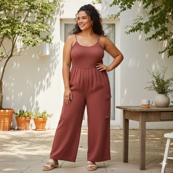 And Now This, Cargo Pocket Jumpsuit, Size 3X (NWOT) - Picture 1 of 6